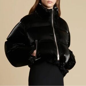 BNWT Khaite Fulman Jacket (Liquid Nylon Cropped Puffer, Black, XS)